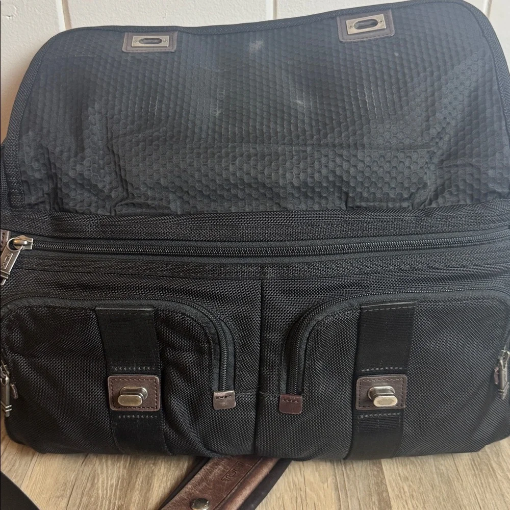 TUMI Alpha Black Ballistic Nylon Laptop Briefcase Messenger Bag